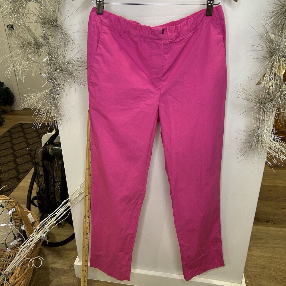 Odeeh Womens Striped Medium Rise‎ Wide Leg Pants Hot Pink Color Size38